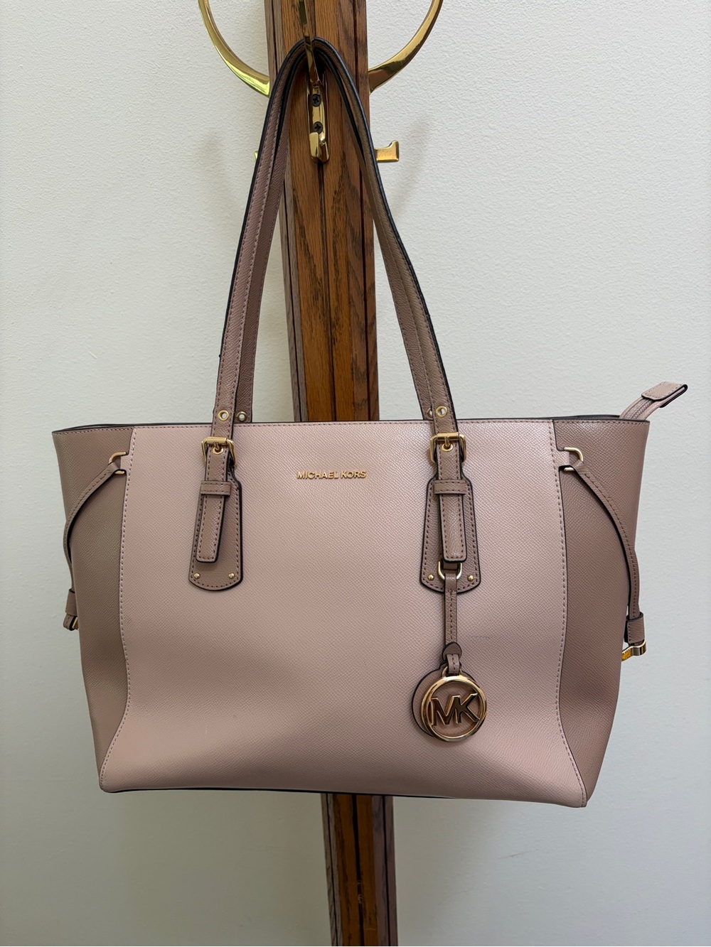 Michael Kors Blush and Taupe Saffiano Leather Tote
